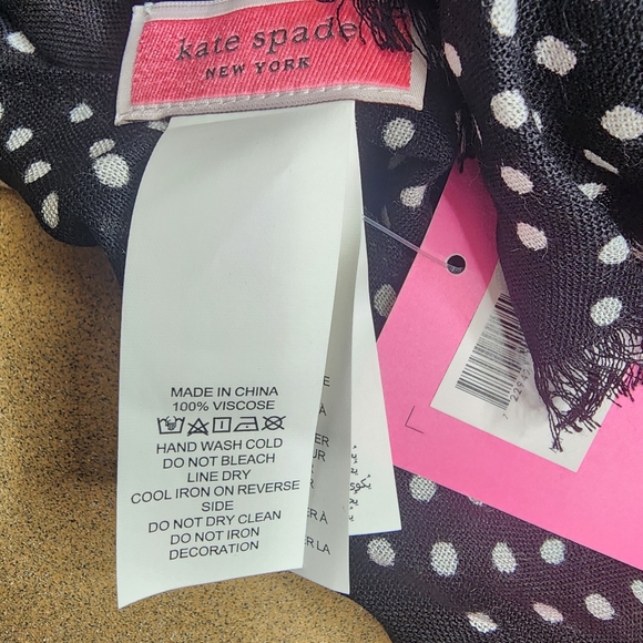 NWT Kate Spade Pin Dot Stripe Oblong Scarf - Picture 6 of 6